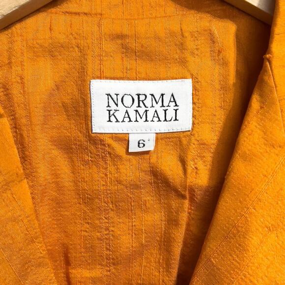 VTG Norma Kamali Top 6 Shirt Blouse Sleeveless Button Down Collar Silk Shantung - Picture 3 of 6